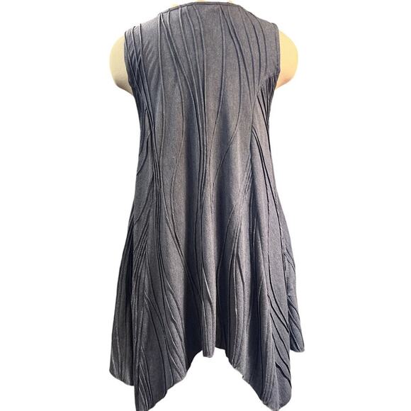 Unique Textured Tank Tunic Shirt Pockets Sz M Gray Blue Lagenlook Cosplay Unique - Picture 4 of 9